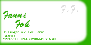 fanni fok business card